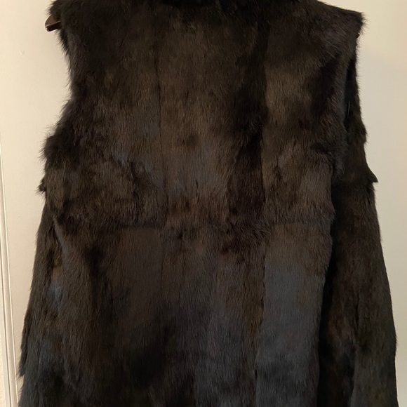 Black Michael Kors Rabbit Fur Vest Size Medium - Picture 3 of 5
